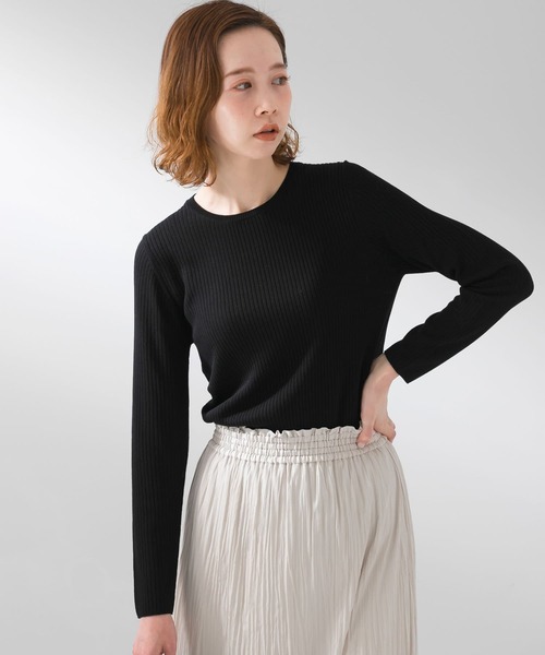 UR Lab.（アーバンリサーチラボ）の「サラサラリブクルーネックニット（ニット/セーター・レディース・チャコールグレー/ベージュ系その他/グリーン/ブラック/ホワイト・FREE）」の15枚目の写真