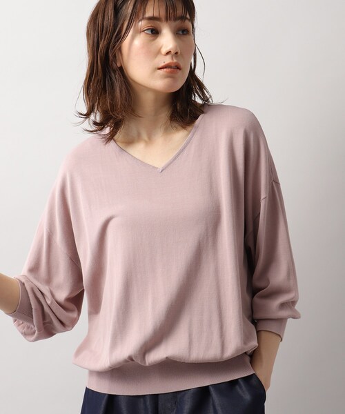 SOUP(スープ)の「◆接触冷感・UVカット/前後2WAYニットプルオーバー(ニット/セーター・レディース・ホワイト系5/ベビーピンク/ダークブラウン/ライトブルー/ライトグレー/ブラック・13/09)」の6枚目の写真