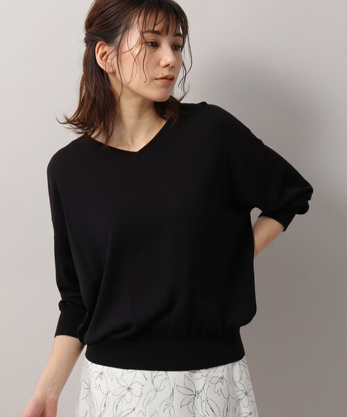 SOUP(スープ)の「◆接触冷感・UVカット/前後2WAYニットプルオーバー(ニット/セーター・レディース・ホワイト系5/ベビーピンク/ダークブラウン/ライトブルー/ライトグレー/ブラック・13/09)」の3枚目の写真