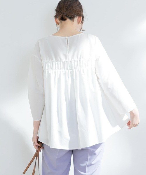 F by ROSSO（エフバイロッソ）の「F by ROSSO　イージーケアギャザーブラウス（シャツ/ブラウス・レディース・オレンジ系その他/ネイビー/ミント/オフホワイト・FREE）」の8枚目の写真