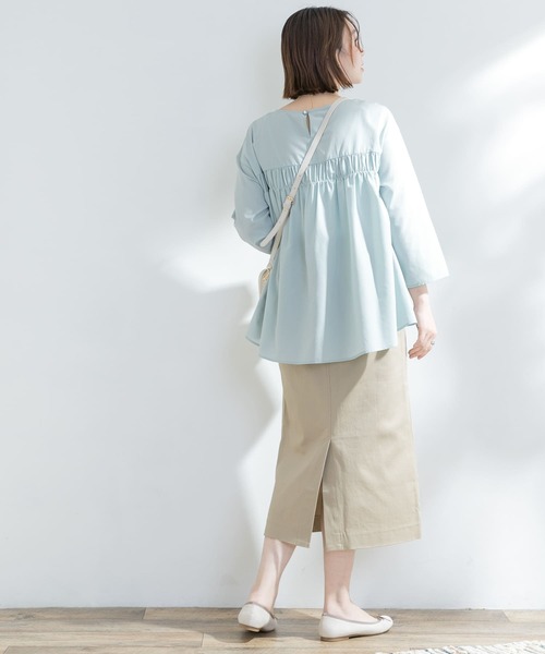 F by ROSSO（エフバイロッソ）の「F by ROSSO　イージーケアギャザーブラウス（シャツ/ブラウス・レディース・オレンジ系その他/ネイビー/ミント/オフホワイト・FREE）」の15枚目の写真