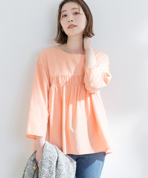 F by ROSSO（エフバイロッソ）の「F by ROSSO　イージーケアギャザーブラウス（シャツ/ブラウス・レディース・オレンジ系その他/ネイビー/ミント/オフホワイト・FREE）」の16枚目の写真