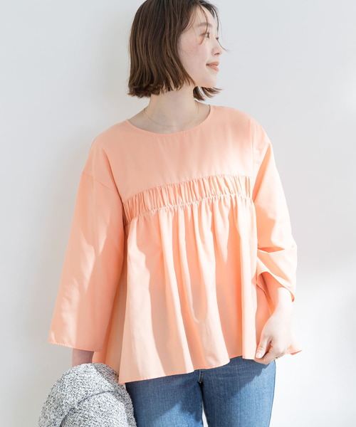 F by ROSSO（エフバイロッソ）の「F by ROSSO　イージーケアギャザーブラウス（シャツ/ブラウス・レディース・オレンジ系その他/ネイビー/ミント/オフホワイト・FREE）」の17枚目の写真