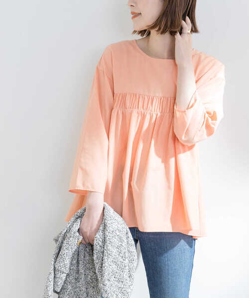 F by ROSSO（エフバイロッソ）の「F by ROSSO　イージーケアギャザーブラウス（シャツ/ブラウス・レディース・オレンジ系その他/ネイビー/ミント/オフホワイト・FREE）」の19枚目の写真