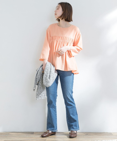 F by ROSSO（エフバイロッソ）の「F by ROSSO　イージーケアギャザーブラウス（シャツ/ブラウス・レディース・オレンジ系その他/ネイビー/ミント/オフホワイト・FREE）」の21枚目の写真