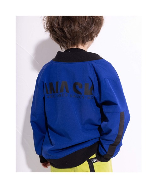 WASK（ワスク）の「WASK/袖 テープ 無地 ロゴ 柄 クールドッツ ブルゾン (100~160cm)（ブルゾン・キッズ・ブルー/ベージュ系その他・140/120/100/130/150/160/110）」の3枚目の写真