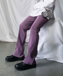 【セルフカット】華奢見えカラープリーツパンツ【新色追加！！選べる１４色展開】