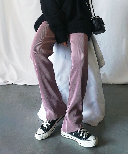 me+em select（ミームセレクト）の「【セルフカット】華奢見えカラープリーツパンツ【新色追加！！選べる１４色展開】（その他パンツ・レディース・パープル/グリーン/オレンジ/アイボリー/ブラック/ブルー/グリーン系その他/ダークグリーン/マスタード/ピンク系その他/テラコッタ/ブルー系その他/ライム/ピンク系その他2・MEDIUM）」の13枚目の写真