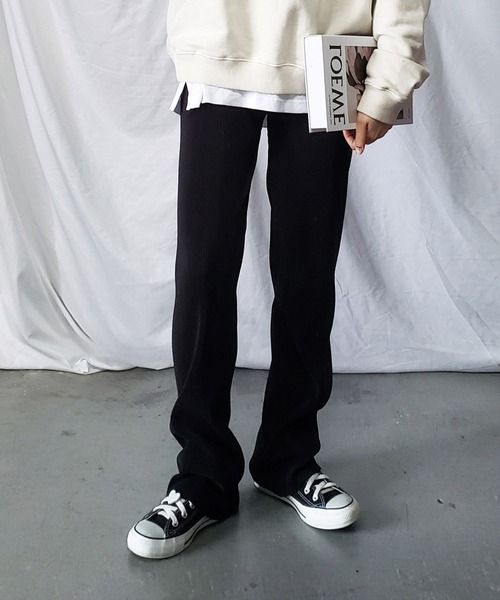 me+em select（ミームセレクト）の「【セルフカット】華奢見えカラープリーツパンツ【新色追加！！選べる１４色展開】（その他パンツ・レディース・パープル/グリーン/オレンジ/アイボリー/ブラック/ブルー/グリーン系その他/ダークグリーン/マスタード/ピンク系その他/テラコッタ/ブルー系その他/ライム/ピンク系その他2・MEDIUM）」の3枚目の写真