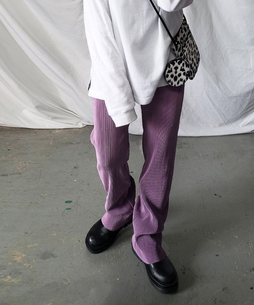 me+em select（ミームセレクト）の「【セルフカット】華奢見えカラープリーツパンツ【新色追加！！選べる１４色展開】（その他パンツ・レディース・パープル/グリーン/オレンジ/アイボリー/ブラック/ブルー/グリーン系その他/ダークグリーン/マスタード/ピンク系その他/テラコッタ/ブルー系その他/ライム/ピンク系その他2・MEDIUM）」の18枚目の写真