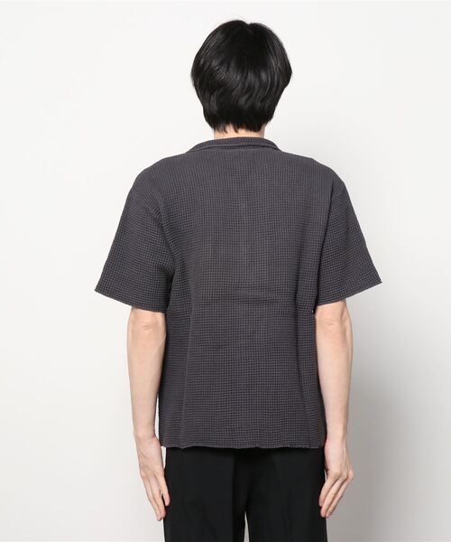 KURO(クロ)の「【KURO】WAFFLE OPEN COLLAR SHIRT(シャツ/ブラウス・メンズ・アイボリー/スミクロ・SMALL)」の4枚目の写真