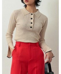 Re:EDIT | スリットスリープポロニットトップス(ニット/セーター)