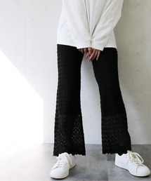 Per sist ence/パーシエンス　レースニットソーフレアパンツ