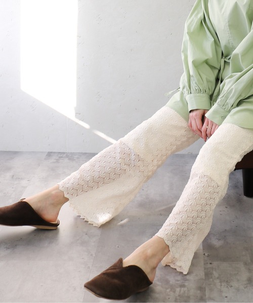 Per sist ence(パーシエンス)の「Per sist ence/パーシエンス レースニットソーフレアパンツ(その他パンツ・レディース・ブラック/ブルー/アイボリー・FREE)」の10枚目の写真