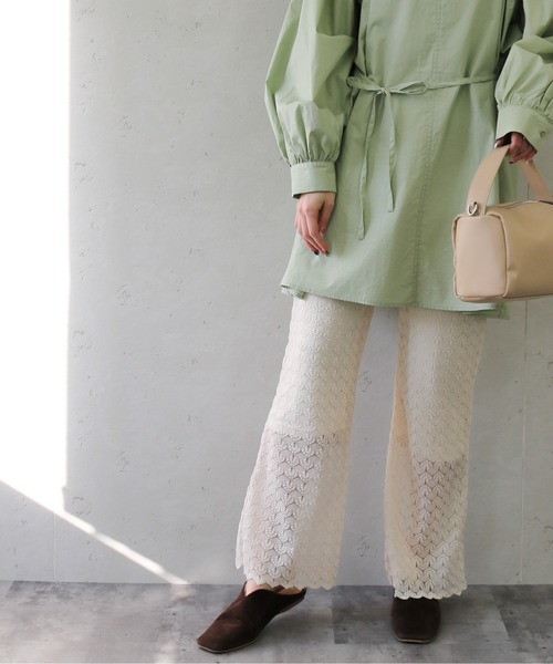 Per sist ence(パーシエンス)の「Per sist ence/パーシエンス レースニットソーフレアパンツ(その他パンツ・レディース・ブラック/ブルー/アイボリー・FREE)」の4枚目の写真