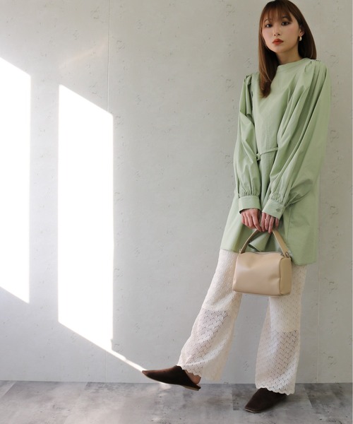 Per sist ence(パーシエンス)の「Per sist ence/パーシエンス レースニットソーフレアパンツ(その他パンツ・レディース・ブラック/ブルー/アイボリー・FREE)」の5枚目の写真