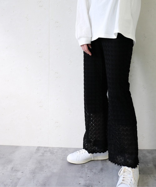 Per sist ence(パーシエンス)の「Per sist ence/パーシエンス レースニットソーフレアパンツ(その他パンツ・レディース・ブラック/ブルー/アイボリー・FREE)」の17枚目の写真