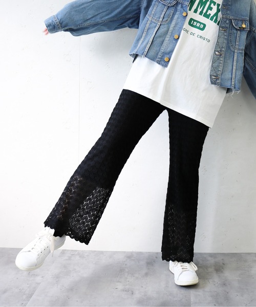 Per sist ence(パーシエンス)の「Per sist ence/パーシエンス レースニットソーフレアパンツ(その他パンツ・レディース・ブラック/ブルー/アイボリー・FREE)」の20枚目の写真