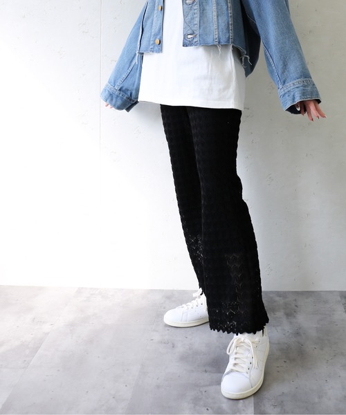 Per sist ence(パーシエンス)の「Per sist ence/パーシエンス レースニットソーフレアパンツ(その他パンツ・レディース・ブラック/ブルー/アイボリー・FREE)」の22枚目の写真