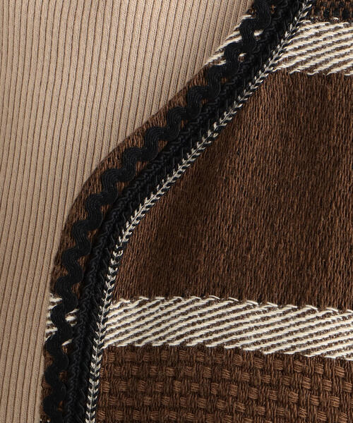 TOMORROWLAND （トゥモローランド）の「リサイクルコットンジャカード ノーカラーショートコート（ノーカラーコート・レディース・ブラウン系その他2・36）」の6枚目の写真