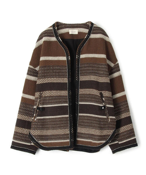 TOMORROWLAND （トゥモローランド）の「リサイクルコットンジャカード ノーカラーショートコート（ノーカラーコート・レディース・ブラウン系その他2・36）」の13枚目の写真