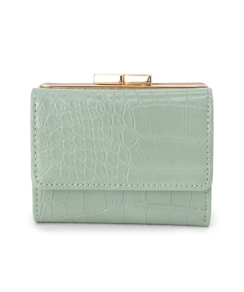 DRESKIP（ドレスキップ）の「◆クロコ風がま口ウォレット（財布・レディース・グレー/グリーン/ピンク系・00）」の2枚目の写真