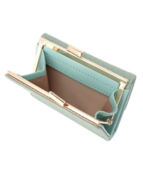 DRESKIP（ドレスキップ）の「◆クロコ風がま口ウォレット（財布・レディース・グレー/グリーン/ピンク系・00）」の9枚目の写真