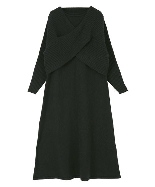 titivate(ティティベイト)の「コンビワンピース(ワンピース・レディース・グレイッシュベージュ・PS(XS-S))」の2枚目の写真