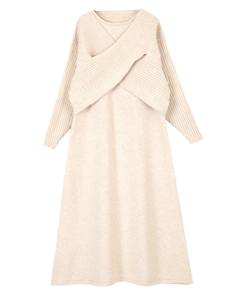 titivate(ティティベイト)の「コンビワンピース(ワンピース・レディース・グレイッシュベージュ・PS(XS-S))」の5枚目の写真