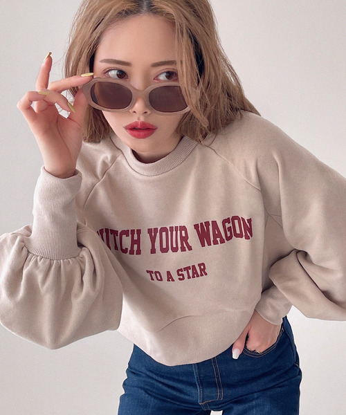 etade(エタード)の「【etade】logo short sweat etdwz22s001(スウェット・レディース・ネイビー/グレー/グリーン/アイボリー・FREE)」の1枚目の写真