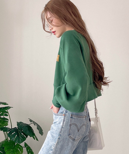 etade(エタード)の「【etade】logo short sweat etdwz22s001(スウェット・レディース・ネイビー/グレー/グリーン/アイボリー・FREE)」の7枚目の写真