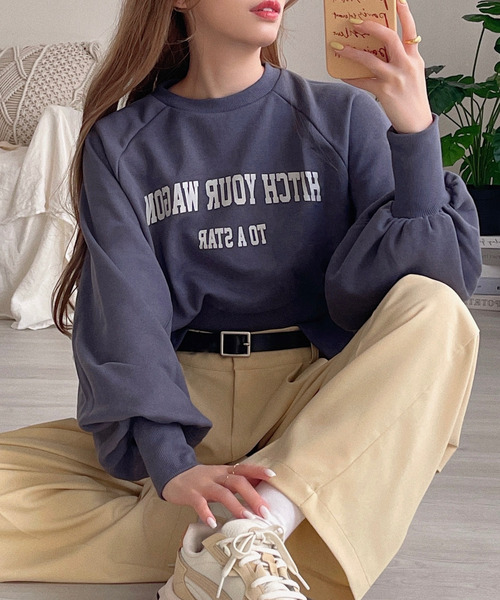 etade(エタード)の「【etade】logo short sweat etdwz22s001(スウェット・レディース・ネイビー/グレー/グリーン/アイボリー・FREE)」の14枚目の写真