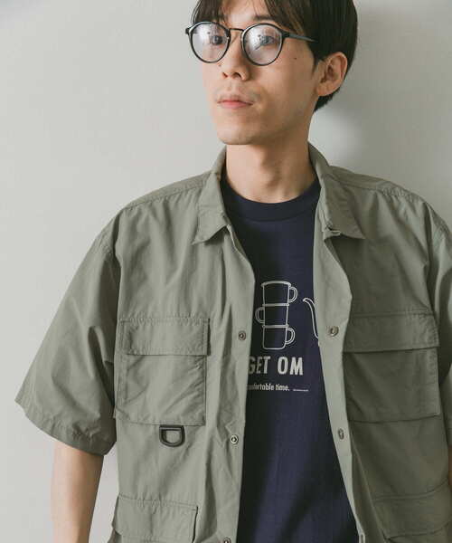 BURLAP OUTFITTER（バーラップアウトフィッター）の「『別注』BURLAP OUTFITTER×DOORS　SupplexNylon S/S SHIRTS（シャツ/ブラウス・メンズ・ダークグレー/オリーブ/ライトカーキ・LARGE/MEDIUM）」の3枚目の写真