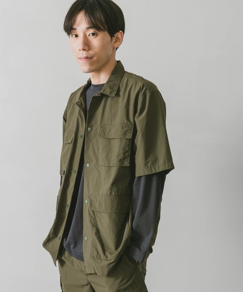 BURLAP OUTFITTER（バーラップアウトフィッター）の「『別注』BURLAP OUTFITTER×DOORS　SupplexNylon S/S SHIRTS（シャツ/ブラウス・メンズ・ダークグレー/オリーブ/ライトカーキ・LARGE/MEDIUM）」の12枚目の写真