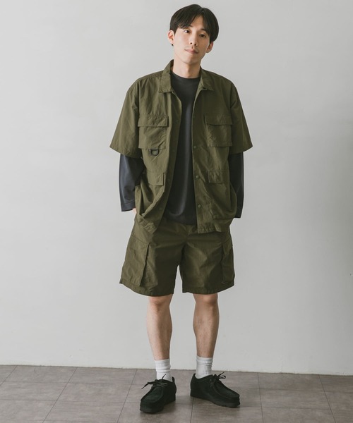 BURLAP OUTFITTER（バーラップアウトフィッター）の「『別注』BURLAP OUTFITTER×DOORS　SupplexNylon S/S SHIRTS（シャツ/ブラウス・メンズ・ダークグレー/オリーブ/ライトカーキ・LARGE/MEDIUM）」の14枚目の写真