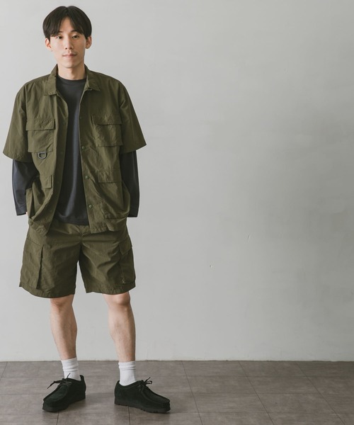 BURLAP OUTFITTER（バーラップアウトフィッター）の「『別注』BURLAP OUTFITTER×DOORS　SupplexNylon S/S SHIRTS（シャツ/ブラウス・メンズ・ダークグレー/オリーブ/ライトカーキ・LARGE/MEDIUM）」の15枚目の写真