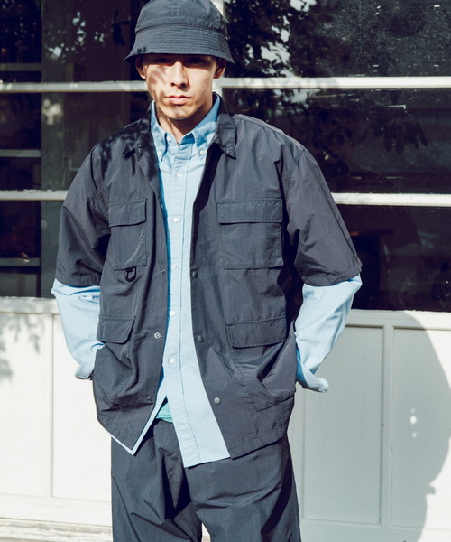 BURLAP OUTFITTER（バーラップアウトフィッター）の「『別注』BURLAP OUTFITTER×DOORS　SupplexNylon S/S SHIRTS（シャツ/ブラウス・メンズ・ダークグレー/オリーブ/ライトカーキ・LARGE/MEDIUM）」の22枚目の写真