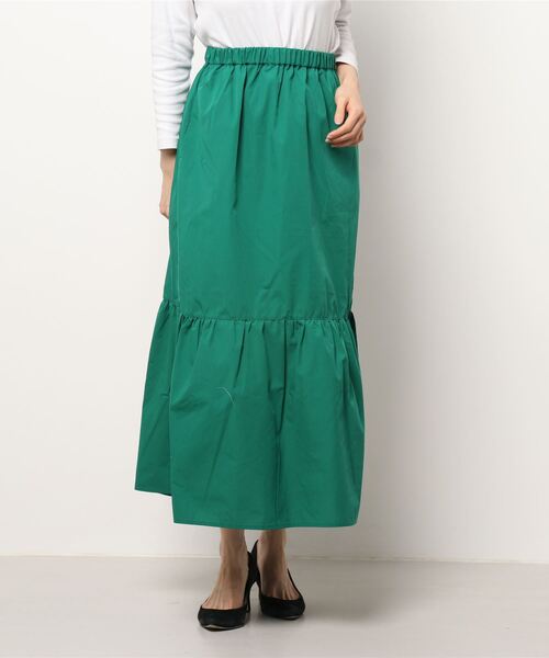 HONEYSUCKLE ROSE（ハニーサックルローズ）の「【HONEYSUCKLE ROSE】ワンティアードスカート（スカート・レディース・ホワイト×ネイビー/ホワイト×カーキブラウン/グリーン/ブラック・L/M）」の20枚目の写真