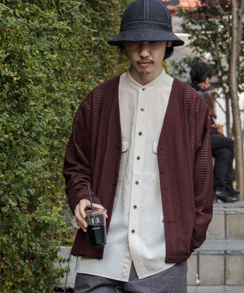 GLOSTER（グロスター）の「【GLOSTER/グロスター】ニットライク ボレロカーディガン（カーディガン/ボレロ・メンズ・ブラック/ダークブラウン/オフホワイト・MEDIUM/LARGE）」の12枚目の写真