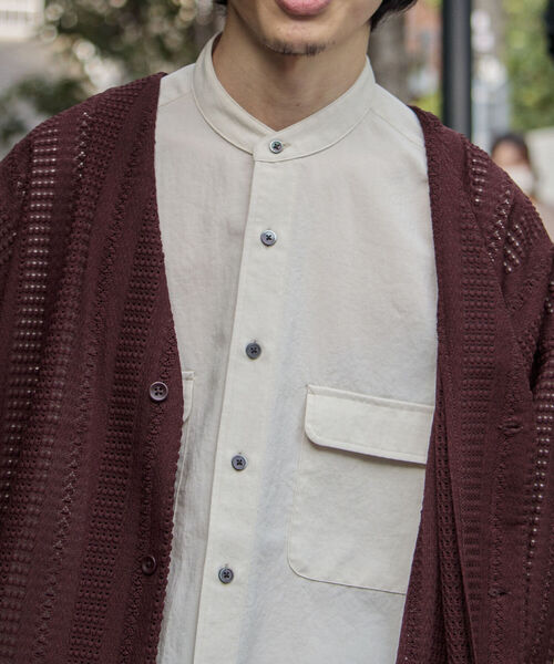 GLOSTER（グロスター）の「【GLOSTER/グロスター】ニットライク ボレロカーディガン（カーディガン/ボレロ・メンズ・ブラック/ダークブラウン/オフホワイト・MEDIUM/LARGE）」の16枚目の写真