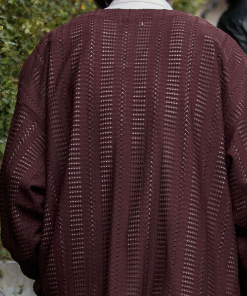 GLOSTER（グロスター）の「【GLOSTER/グロスター】ニットライク ボレロカーディガン（カーディガン/ボレロ・メンズ・ブラック/ダークブラウン/オフホワイト・MEDIUM/LARGE）」の8枚目の写真