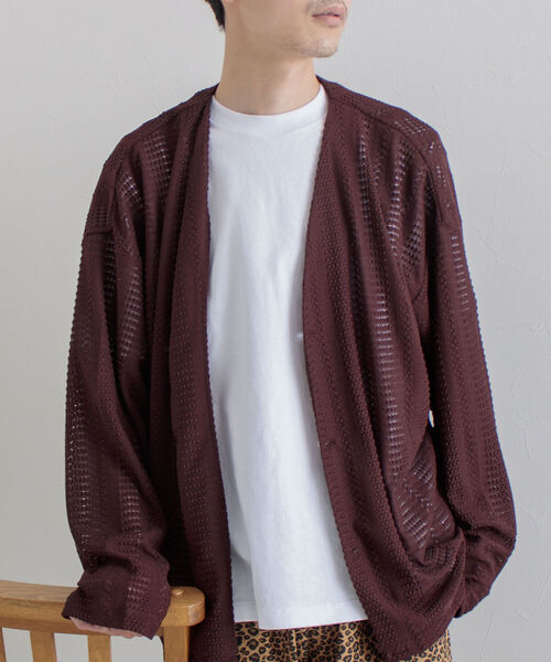 GLOSTER（グロスター）の「【GLOSTER/グロスター】ニットライク ボレロカーディガン（カーディガン/ボレロ・メンズ・ブラック/ダークブラウン/オフホワイト・MEDIUM/LARGE）」の20枚目の写真