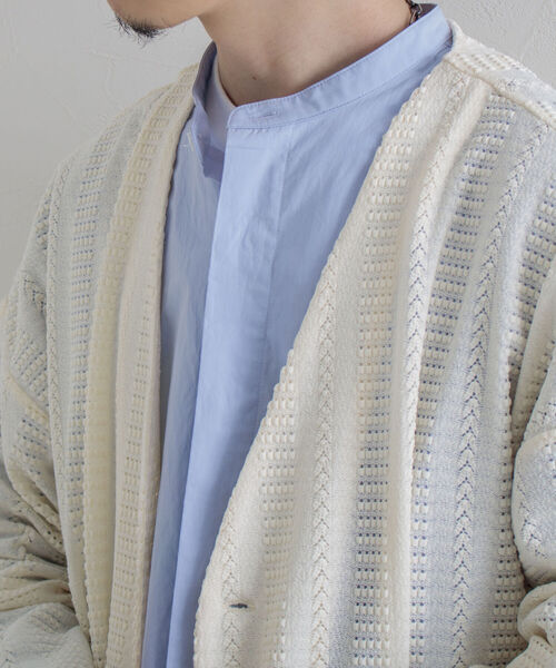 GLOSTER（グロスター）の「【GLOSTER/グロスター】ニットライク ボレロカーディガン（カーディガン/ボレロ・メンズ・ブラック/ダークブラウン/オフホワイト・MEDIUM/LARGE）」の22枚目の写真