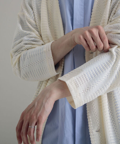 GLOSTER（グロスター）の「【GLOSTER/グロスター】ニットライク ボレロカーディガン（カーディガン/ボレロ・メンズ・ブラック/ダークブラウン/オフホワイト・MEDIUM/LARGE）」の15枚目の写真