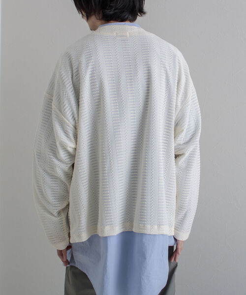 GLOSTER（グロスター）の「【GLOSTER/グロスター】ニットライク ボレロカーディガン（カーディガン/ボレロ・メンズ・ブラック/ダークブラウン/オフホワイト・MEDIUM/LARGE）」の11枚目の写真