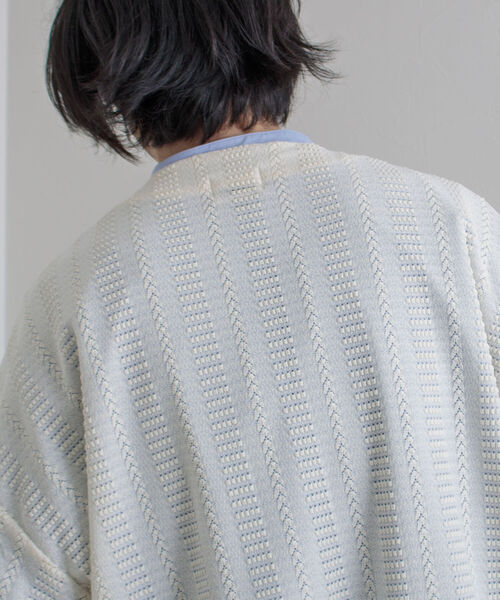 GLOSTER（グロスター）の「【GLOSTER/グロスター】ニットライク ボレロカーディガン（カーディガン/ボレロ・メンズ・ブラック/ダークブラウン/オフホワイト・MEDIUM/LARGE）」の7枚目の写真