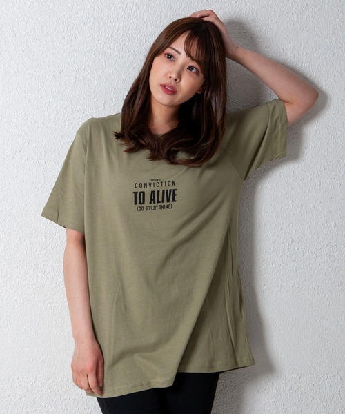 GGD SELECT(ジージーディー セレクト)の「スモールロゴプリントTシャツ(Tシャツ/カットソー・レディース・ブラック系その他/レッド/ピンク/ブラック/グリーン系その他/ベージュ/グリーン/ブラック系その他2/ホワイト系その他/ホワイト/ネイビー/オレンジ・L/M/LL)」の8枚目の写真