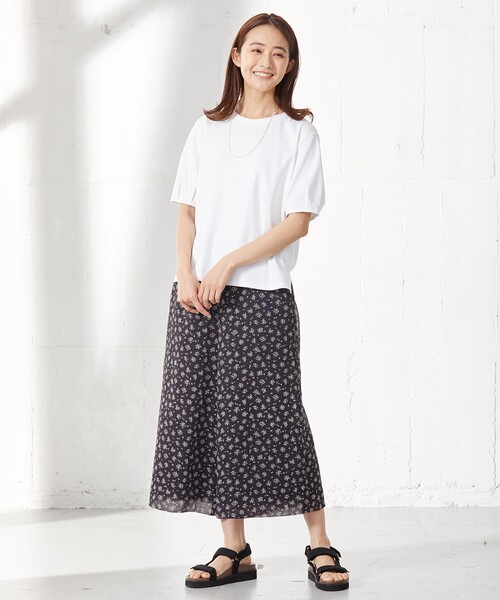 J.PRESS(ジェイプレス)の「【洗える】楊柳フラワープリント キュロット パンツ(その他パンツ・レディース・グレー系5/ネイビー系5・11/7/9)」の4枚目の写真