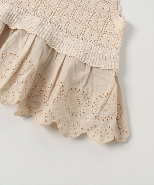 BREEZE（ブリーズ）の「クロシェ編み風キャミ&Tシャツ2Pセット（Tシャツ/カットソー・キッズ・アイボリー/チャコール・120/130/100/150/110/90/140）」の10枚目の写真