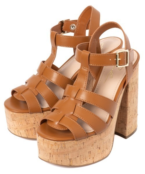 R&E（アールアンドイー）の「【R&E】厚底コルクヒールグルカサンダル（サンダル・レディース・アイボリー/ブラック/ブラウン系その他・S/M/L）」の8枚目の写真